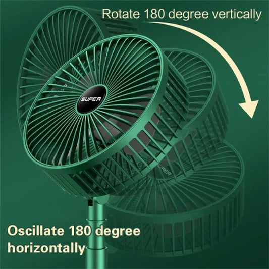 Rechargeable Portable Telescopic Folding Table Fan โ 3-Speed Adjustable Desk Fan