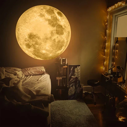 USB Power 3 Color Moon Lamps | 360ยฐ Rotatable LED Night Light