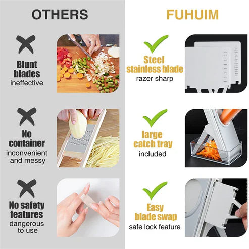 5 in 1 Mandoline Vegetable Cutter & Fruit Dicer – Premium Quality Multi Slicer