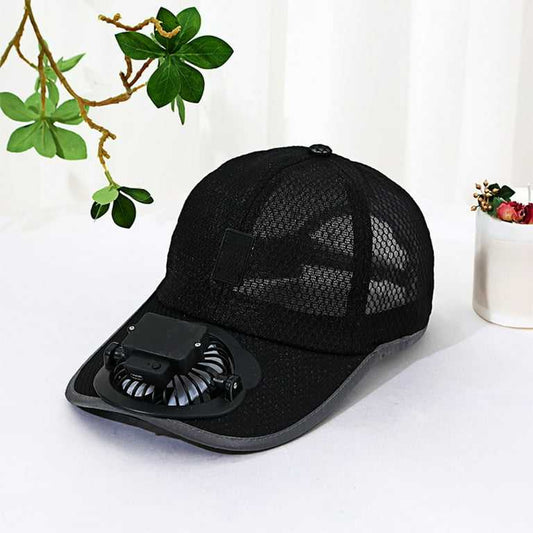 Summer Fan Sunhat – Breathable Mesh Cap with USB Type-C Charging Fan